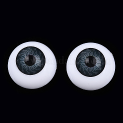 クラフトプラスチック人形の眼球  ハロウィンホラー小道具  スチールブルー  20x10mm&nbsp;DIY-PH0019-63E-20mm
