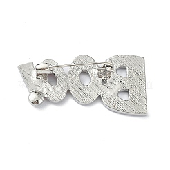 合金ガラスラインストーンのブローチ  エナメルピン  ハロウィン用  ワードブー  22.5x44x7.3mm&nbsp;JEWB-R017-19