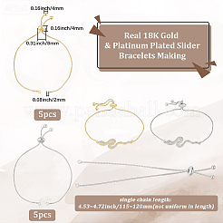 10Pcs 2 Colors Rack Plating Brass Chain Bracelet Making&nbsp;KK-BBC0021-96