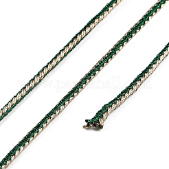 10ヤードの丸編みナイロン糸  中国結びの作りに  濃い緑  1.5mm  約2.19ヤード（2m）〜3.28ヤード（3m）/ロール&nbsp;NWIR-G019-02H