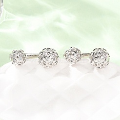 Brass Micro Pave Cubic Zirconia Stud Earrings&nbsp;EJEW-D351-13P-02