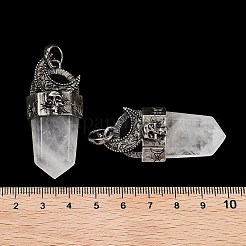Natural Quartz Crystal Rock Crystal Faceted Sword Pendants&nbsp;G-Q163-01AS-02