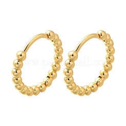 女性用ラックメッキラウンド真鍮フープピアス  カドミウムフリー＆鉛フリー  長持ちメッキ  18KGP本金メッキ  16~17x2.5mm&nbsp;EJEW-C125-12G
