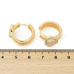 Brass Clear Cubic Zirconia Hoop Earrings&nbsp;EJEW-Q016-03G