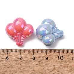 不透明なメッキアクリルビーズ  虹色の  バルーン  ミックスカラー  21.5x22x13mm  穴：3mm&nbsp;AC-CBAE647-06