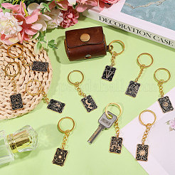 10Pcs 10 Styles Alloy Enamel Keychains&nbsp;KEYC-CO00002