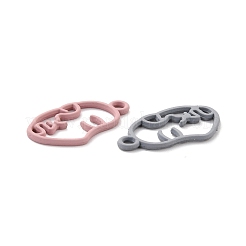 合金ペンダント  人間の顔  ミックスカラー  23x13x1mm  穴：2mm&nbsp;PALLOY-C157-17
