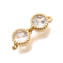 Brass Pave Cubic Zirconia Connector Charms&nbsp;KK-N289-26G-05