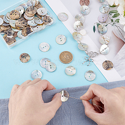 100Pcs Natural Akoya Shell Buttons&nbsp;BUTT-PH0001-41B