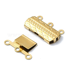 イオンプレーティング(IP) 304 ステンレススチールボックス留め金  18KGP本金メッキ  19x15.5mm  穴：1.6mm&nbsp;STAS-Q318-01G