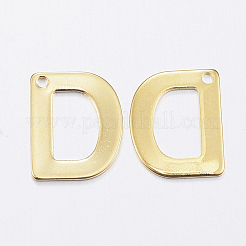 304ステンレススチールチャーム  文字.d  18KGP本金メッキ  11x9x0.8mm  穴：1mm&nbsp;X-STAS-P141-D