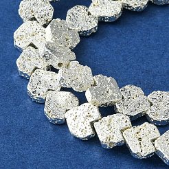 Electroplated Natural Lava Rock Beads Strands&nbsp;G-H303-A09-S01
