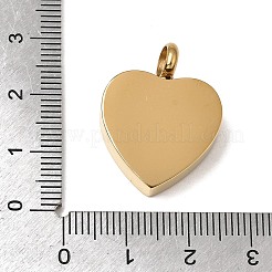 304ステンレスペンダント  イオンプレーティング（ip）  空白タグのスタンプ  ハートチャーム  ゴールドカラー  26x20x7mm  穴：5mm&nbsp;SA-CBAA2E4-04B-G