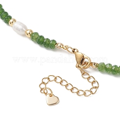 201 Stainless Steel Sun Pendant Dyed Faceted Rondelle Natural Malaysia Jade & Natural Pearl Beaded Necklaces&nbsp;NJEW-JN05814