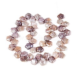 天然バロックケシパールビーズ連売り  有核真珠  スモモの花  トップ掘削  アザミ  10.5~17x10~14x2.5~7mm  穴：0.6mm  約46~57個/連  15.35~15.94インチ（39~40.5cm）&nbsp;PEAR-S020-A04-01