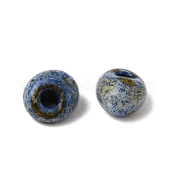 不透明なガラスビーズ  ロンデル  スチールブルー  0.18x0.18x0.14インチ（0.45x0.45x0.35cm）  穴：1.2mm  約560個/袋&nbsp;GL-CBA31A4-01G