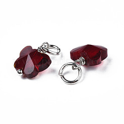 Faceted Transparent Glass Charms&nbsp;GLAA-T024-06H