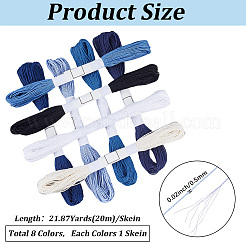 8玉 8色 綿刺繍糸  クロスステッチの糸  ミックスカラー  0.5mm  約21.87ヤード（20m）/かせ  1 かせ/色&nbsp;OCOR-CY0004-72