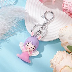 PVC人形ペンダント装飾  鉄と合金のパーツと  バックパックのキーホルダーの装飾品  天使と妖精  112mm&nbsp;HJEW-JM02745-02