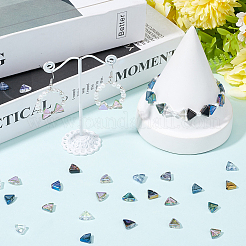 160個 10スタイル電気メッキ透明ガラスビーズ連売り  ファン  ミックスカラー  8x10.5x4mm  穴：1mm  16個/スタイル&nbsp;EGLA-SP0001-21
