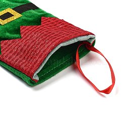 クリスマスストッキングフェルト布と鉄のペンダント装飾  クリスマスツリーの吊り下げ飾り用  濃い緑  244~249x145~148x5~6mm&nbsp;DJEW-K027-01B-02