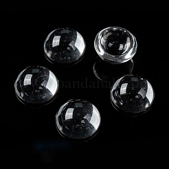 透明な半円形のガラスカボション  透明  16~17x7.5~8.5mm&nbsp;X-GGLA-R027-16mm