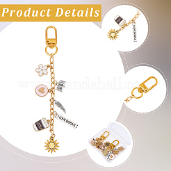2Pcs 2 Styles Alloy Enamel Pendant Decorations&nbsp;HJEW-BM0001-46A