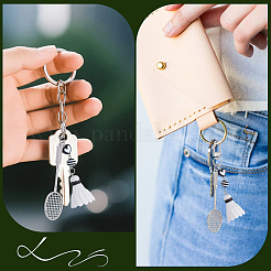 2Pcs 2 Styles Badminton & Racket Alloy & Resin & PVC Pendant Decorations&nbsp;AJEW-BM0001-19