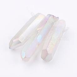Electroplated Natural Quartz Crystal Graduated Beads Strands&nbsp;G-P315-A10