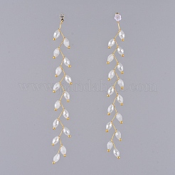Electroplate Glass Beads Dangle Stud Earrings&nbsp;EJEW-JE03820