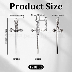 チベット風アロイペンダント120個  剣  アンティークシルバー  34.5x13.5x2mm  穴：2.5x1.5mm&nbsp;FIND-UN0010-02