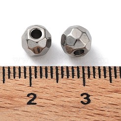 変色しない303ステンレススチールビーズ  ダイヤモンドカット  ラウンド  ステンレス鋼色  6mm  穴：2mm&nbsp;STAS-Q302-13H-P