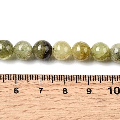 天然のグリーンガーネットビーズ連売り  ラウンド  8~8.5mm  穴：0.8mm  約48~49個/連  15.35~15.55''（39~39.5センチメートル）&nbsp;G-G344-A04-8mm