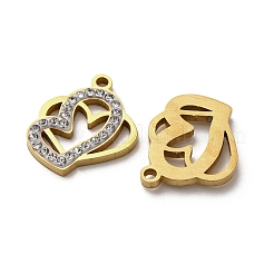 304 Stainless Steel Clay Rhinestone Pendants&nbsp;STAS-P406-17D-G