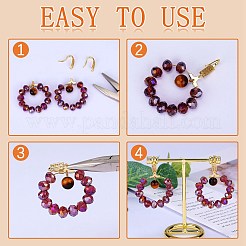 10 Pairs Brass Micro Pave Clear Cubic Zirconia Earring Hooks&nbsp;ZIRC-SZ0005-12