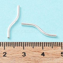 925純銀製のチューブビーズ  ウェーブチューブビーズ  銀  19.5x3.3x1.6mm  穴：1mm&nbsp;STER-K174-08S