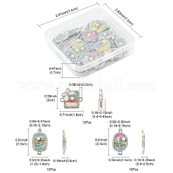 30Pcs 3 Styles Alloy Crystal Rhinestone and ABS Imitation Pearl Connector Charms&nbsp;ENAM-FS0003-71P