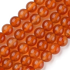 天然石カーネリアンビーズ連売り  グレードAB  ラウンド  8mm  穴：0.8mm  約44~47個/連  14.80~14.96インチ（37.6~38cm）&nbsp;X-G-G0003-C06