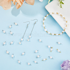 40Pcs 2 Colors Natural Freshwater Pearl Connector Charms&nbsp;PALLOY-AB00067