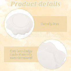 2Pcs Bowknot Porcelain Jewelry Storage Display Trays for Rings&nbsp;AJEW-GL0003-48B