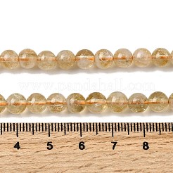 加熱された天然シトリンビーズ連売り  ラウンド  6~7mm  穴：0.6mm  約61個/連  15.35''（39センチメートル）&nbsp;G-D323-A01-6mm-B