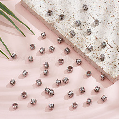 120Pcs 202 Stainless Steel Beads&nbsp;STAS-ME0002-49