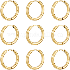 10 Pairs Ion Plating(IP) 304 Stainless Steel Huggie Hoop Earrings&nbsp;EJEW-BBC0002-19C
