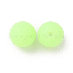 明るい丸い食品グレードのシリコーンビーズ  淡緑色  15x14.5mm  穴：2mm&nbsp;SIL-TAC0007-04G
