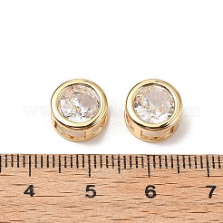 Brass Micro Pave Cubic Zirconia Beads&nbsp;KK-A259-12G-01