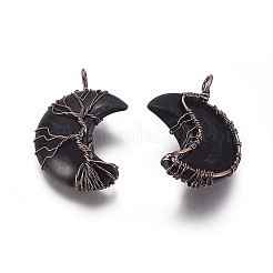 Natural Obsidian Tree of Life Wire Wrapped Pendants&nbsp;LS-G-L520-E03-R-NF