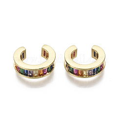 Brass Micro Pave Cubic Zirconia Cuff Earrings&nbsp;EJEW-R114-023-NF