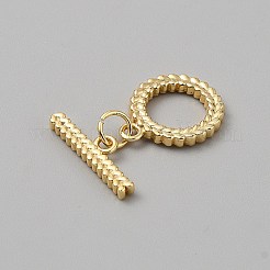 ネックレスやブレスレットのアクセサリー用の真鍮製トグル留め具  リング  19.5x15.5x2mm  穴：1.6mm  バー：6.5x20.5mm  穴：1.6mm&nbsp;KK-WH20005-03G-06