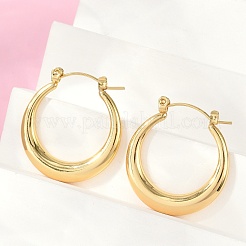 女性用304ステンレスフープピアス  イオンプレーティング（ip）  18KGP本金メッキ  26.5x24.5x3.5mm&nbsp;EJEW-U046-07G-A