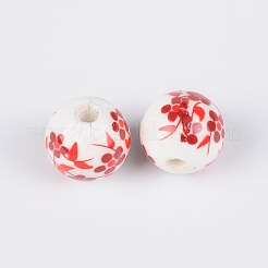 Floral Printed Porcelain Beads&nbsp;CF188Y